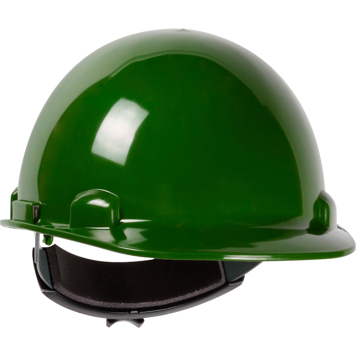 B3113552 Dynamic Dom Cap Style Dome HDPE Shell 4 Point Suspension Ratchet Adjustment Hard Hat, Green