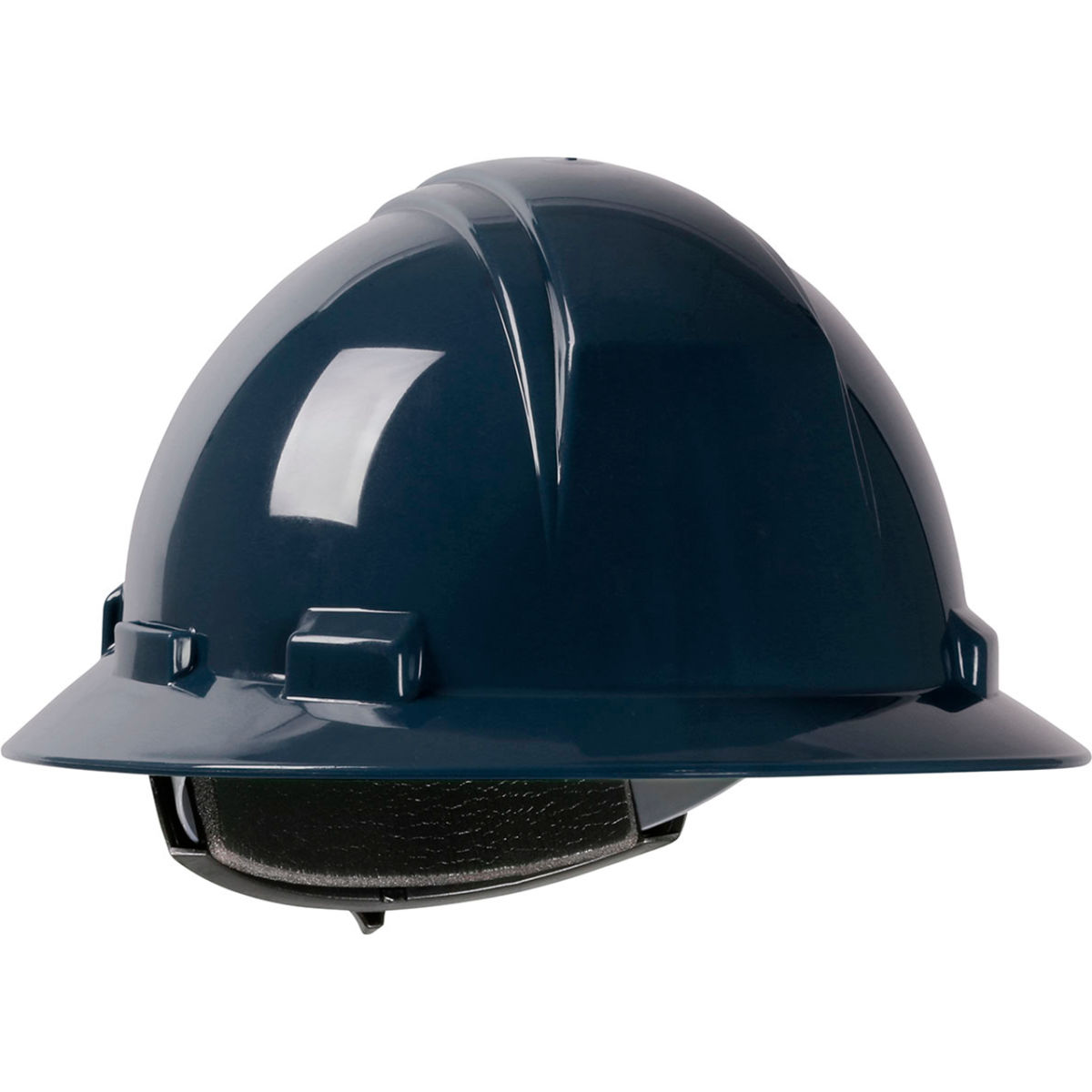 B3113668 Kilimanjaro Full Brim HDPE Shell 4 Point Nylon Webbing Cradle Ratchet Adjustment Hard Hat, Navy