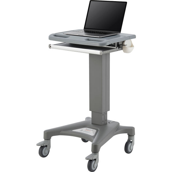 Global Industrial 290898 Mobile Adjustable Height Laptop Cart, Gray