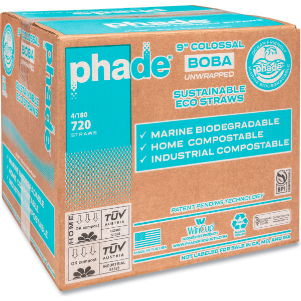 Picture of United Stationers Supply B3181318 Phade 511208 Marine Biodegradable Straws&#44; Ocean Blue - 9 in. - 720 per Case