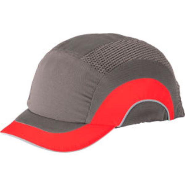 B3113540 Hard A1 Plus Baseball Style Bump HDPE Protective Liner with Adjustable Back Short Brim Cap, Red