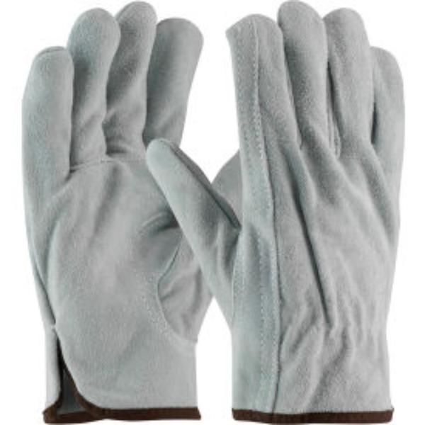 B676545 Split Cowhide Drivers Premium Grade Keystone Thumb Gloves, Gray - Small