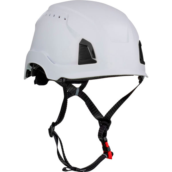 B3186996 Traverse Industrial 4-Point Chin Strap Vented Climbing Helmet, White