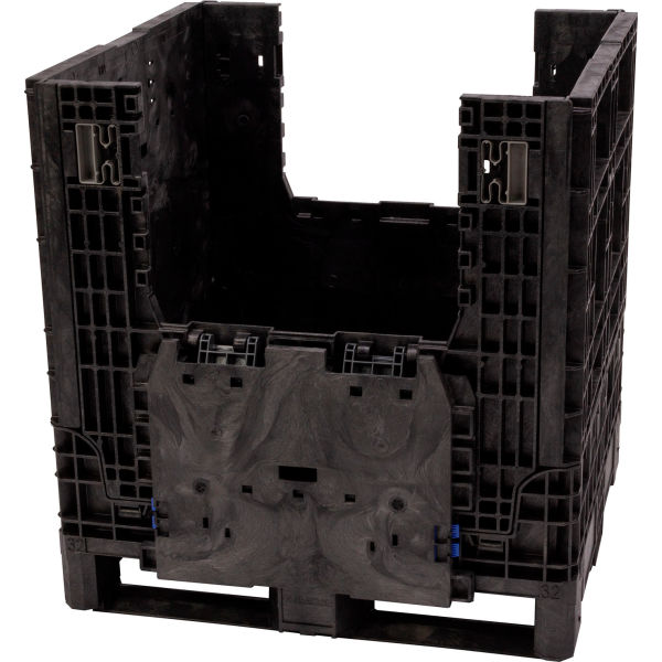 Picture of Global Industrial B3178584 Premium Collapsible Bulk Container&#44; Black - 32 x 30 x 34 in. - 1800 lbs Capacity