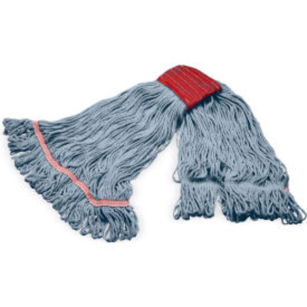 B3127929 Grease Release Looped End Mop with Red Band, Blue - Large