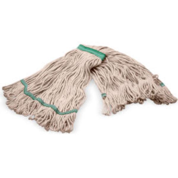 B3127918 4-Ply Looped End Mop with 1 in. Green Band, Natural - Medium