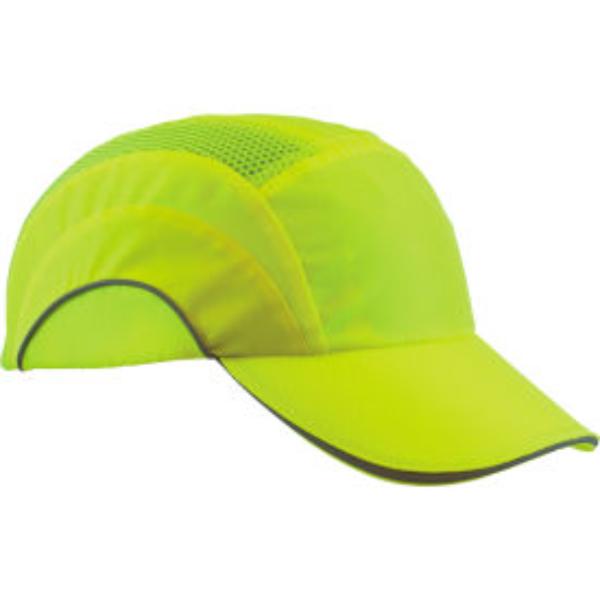 B3113628 Hard A1 Plus Baseball Style Bump HDPE Protective Liner & Adjustable Back High-Visibility Cap, Safety Yellow