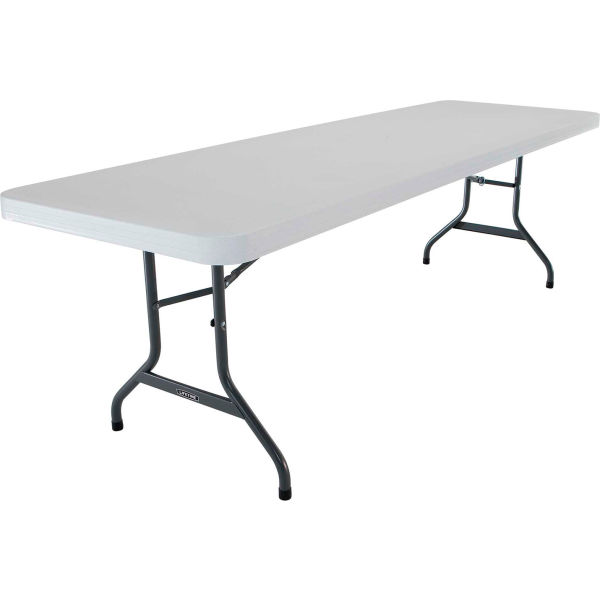 Lifetime 8 Ft. White High-Density Polyethylene Commercial Folding Table - 2980