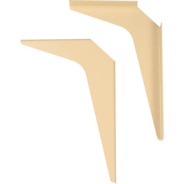 Global Industrial 269864TN Wall Mount Brackets for 24 in. Deep ADA Locker Bench Top Almond Pair, Tan