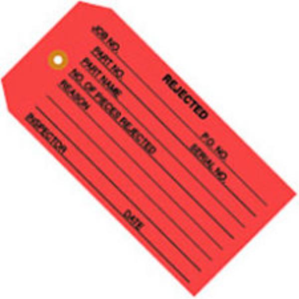 B43268 Rejected Inspection Tags, Red - No.5 - 4.75 x 2.375 in. - 1000 per Pack