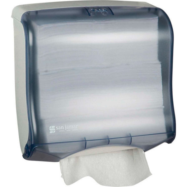 Picture of Carlisle Sanitary Maintenance B1866860 San Jamar Ultra Fold Fusion Touchfree Multi & C-Fold Towel Dispenser&#44; Arctic Blue - T1755TBL