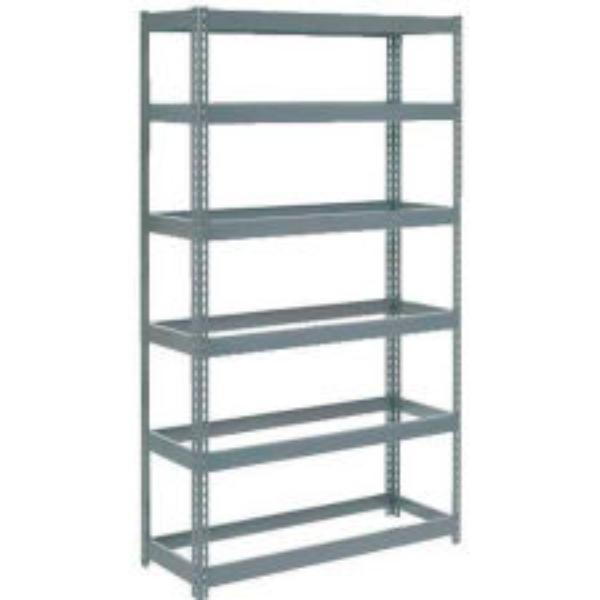 48 x 12 x 84 in. 6 Shelf Heavy Duty No Deck Boltless Shelving Starter - Gray