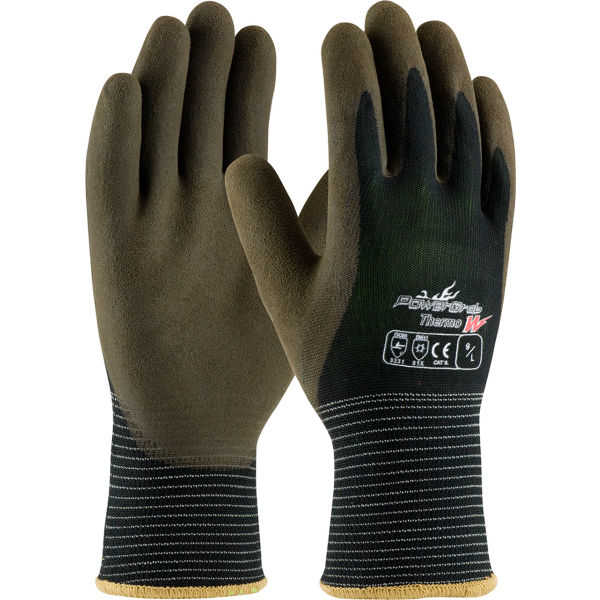 Protective Industrial Products PowerGrab Thermo W 13G Poly Shell 10G Acrylic Liner Latex MS Grip Large 12 Pairs Size Large - 41-1430/L