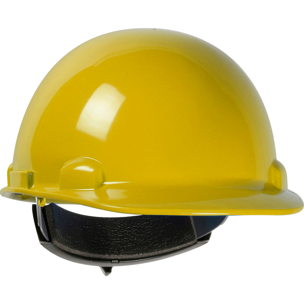 B3113726 Dynamic Dom Cap Style Dome HDPE Shell 4 Point Suspension Ratchet Adjustment Hard Hat, Yellow