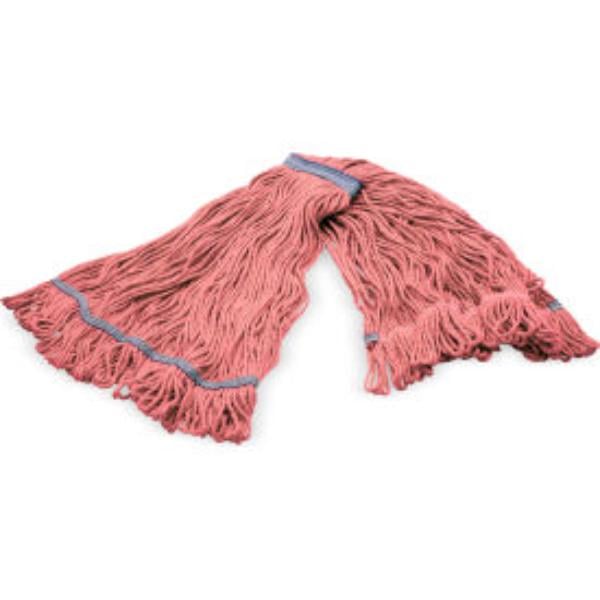 B3127942 4-Ply Looped End Mop with 1 in. Blue Band, Red - Extra Large