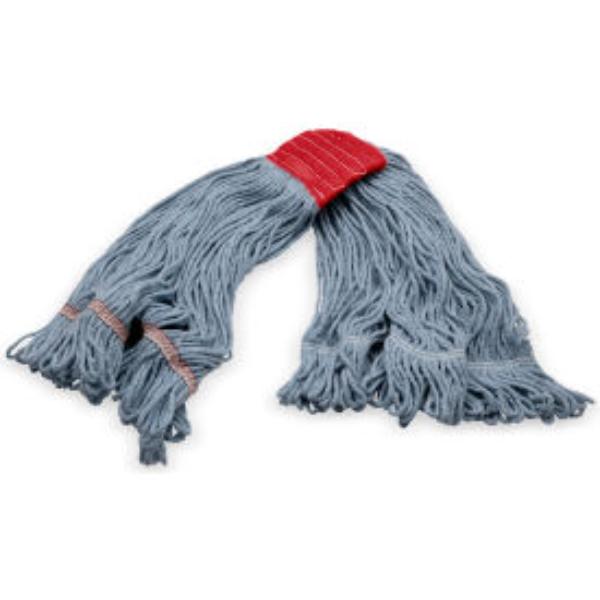 B3127952 4-Ply Looped End Mop with 5 in. Red Band, Blue - Large