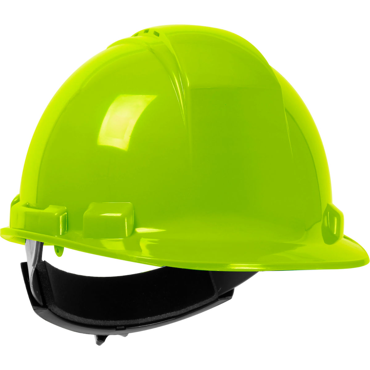 B3113421 Whistler Cap Style HDPE Shell High-Visibility Vented 4 Point Textile Suspension Ratchet Adjustment Hard Hat, Yellow
