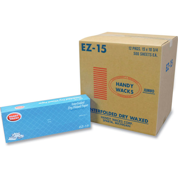 Picture of United Stationers Supply B3180753 Handy Wacks Interfolded Dry Waxed Paper Deli Sheets&#44; White - 15 x 10.75 in. - Pack of 6000
