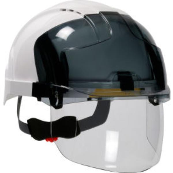 B3113424 Evo Vista Shield Industrial ABS Shell Type I Vented 6-Point Polyester Suspension Safety Helmet, White