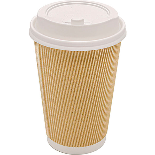 Picture of United Stationers Supply B3181120 Karat Ripple 16 oz Capacity Hot Cups, Kraft & White - 500 per Case