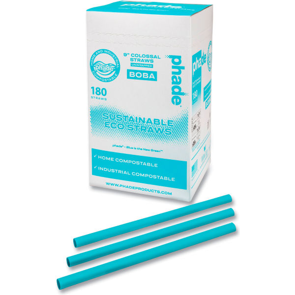 Picture of United Stationers Supply B3181319 Phade 511207 Marine Biodegradable Straws&#44; Ocean Blue - 9 in. - 720 per Case