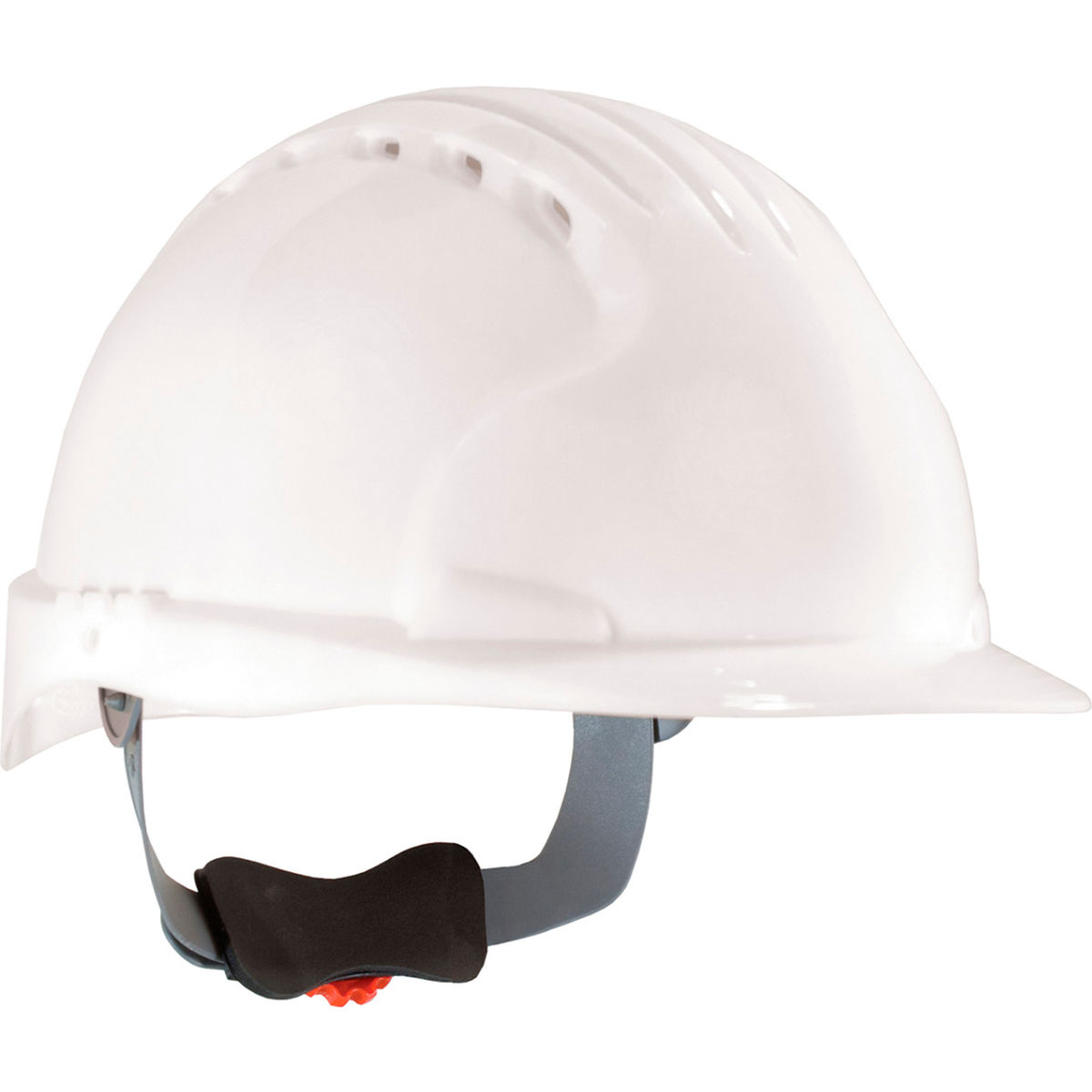 B3113643 Evolution Deluxe 6151 Standard Brim Vented HDPE Shell 6-Point Suspension Hard Hat, White