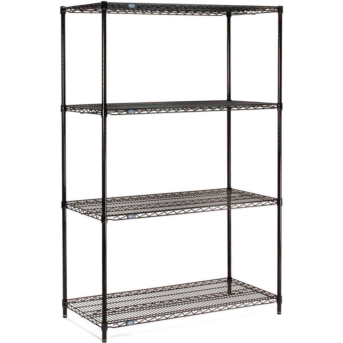 Global Industrial 18605B Nexel 4 Shelf Black Epoxy Wire Shelving Unit - 60 x 18 x 54 in.