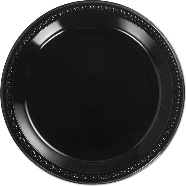 Picture of United Stationers Supply B3180559 Chinet Heavyweight Plastic Plates, Black - 10.25 in. - 125 per Pack - 4 Packs per Case