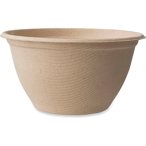 Picture of United Stationers Supply B3181349 World Centric Fiber Bowls, Natural - 6 oz Capacity - 3.5 x 2 in. - 1000 per Case