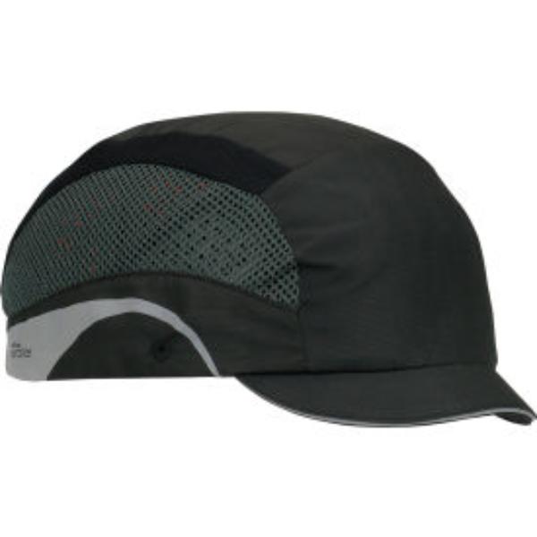 B3113661 Hard Aerolite Lightweight Baseball Style Bump HDPE Liner & Adjustable Back Micro Brim Cap, Black