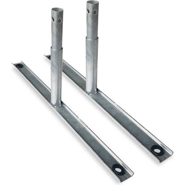 Global Industrial 670868 Flat Barrier Feet for Crowd Control Barrier, Galvanized - 2 per Pack