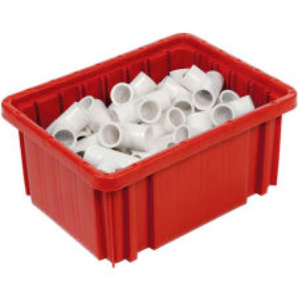 Picture of Global Industrial 334101RD Plastic Dividable Grid Container&#44; Red - 10.875 x 8.25 x 5 in.