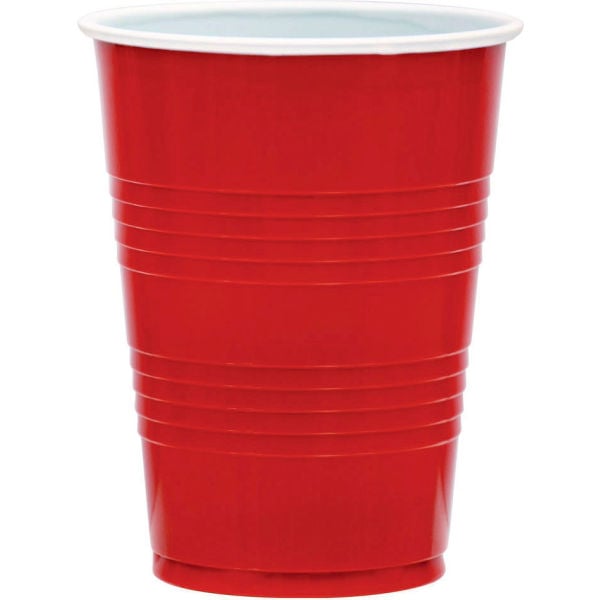 Picture of United Stationers Supply B3181205 Dart SOLO Party Plastic Cold 16 oz Capacity Drink Cups, Red - 24 per Pack - 25 Packs per Case