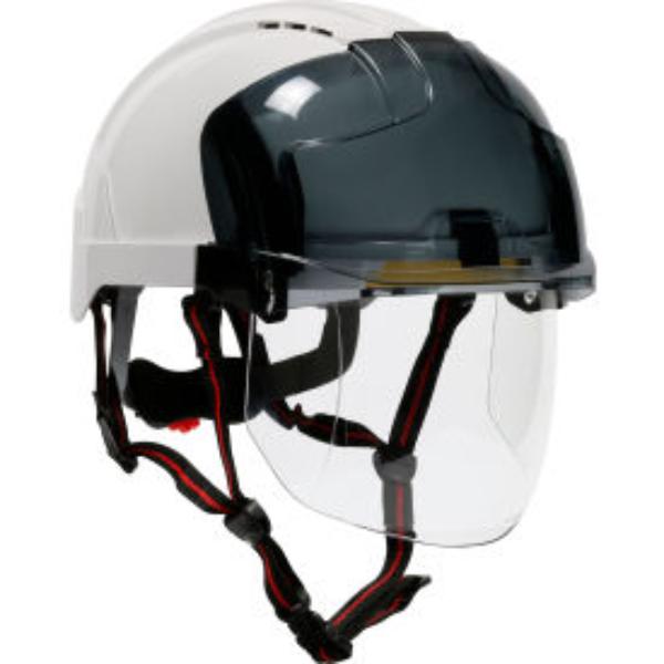 B3113656 Evo Vista Ascend Industrial Type I Vented ABS Shell Integrated Face Shield Safety Helmet, White