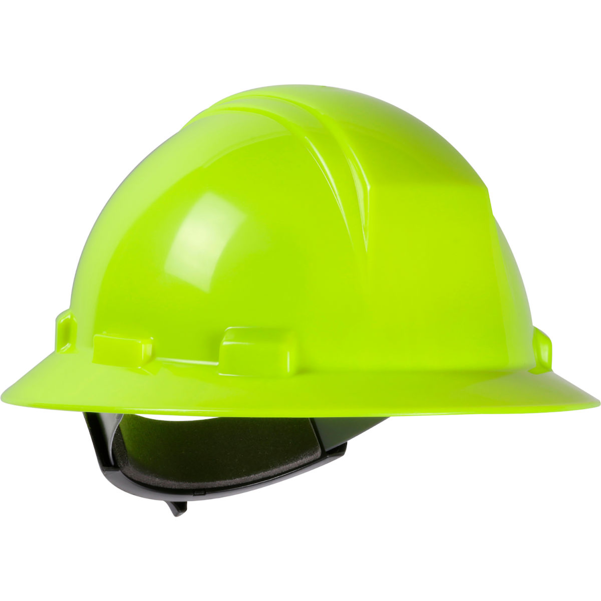 B3113551 Kilimanjaro Full Brim HDPE Shell 4 Point Nylon Webbing Cradle Ratchet High-Visibility Adjustment Hard Hat, Yellow