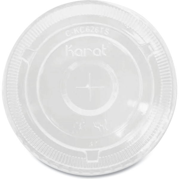 Picture of United Stationers Supply B3181047 Karat Cold Cup Flat Lids with Straw Slot&#44; Clear - 32 oz - 500 per Case