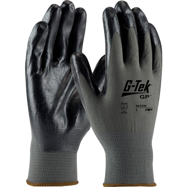 Protective Industrial Products G-Tek GP 13G Nylon Shell Econ Grade Black Nitrile Foam Grip Size XS 12 Pairs - 34-C232/XS