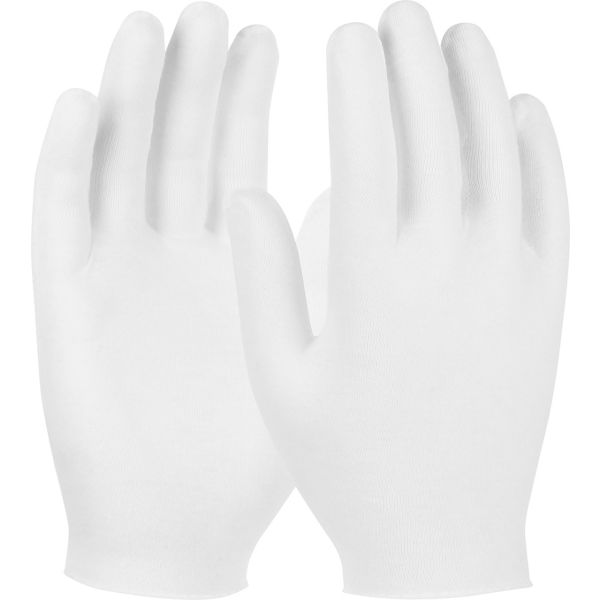 B2274132 97-521 Clean Team 10.5 in. Medium Weight Inspect Cotton Lisle Unhemmed Mens Gloves, White - One Size