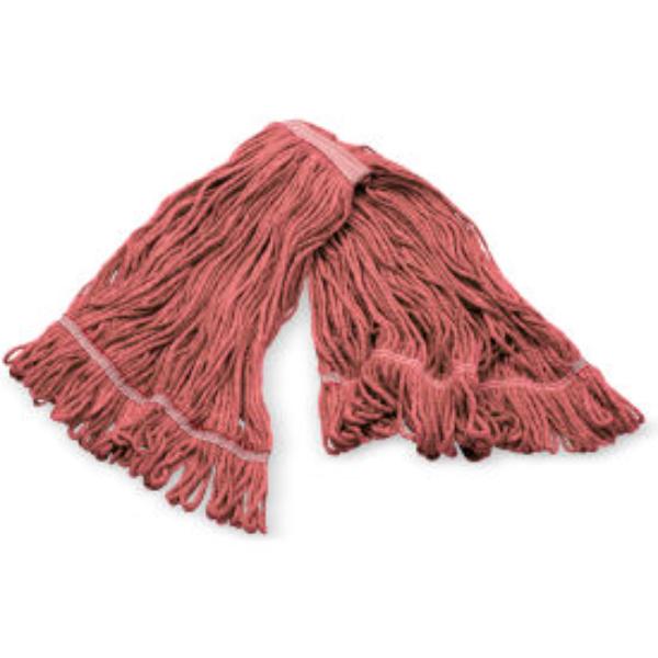 B3127922 4-Ply Anti-Microbial Looped End Mop with Red Band, Red - Large