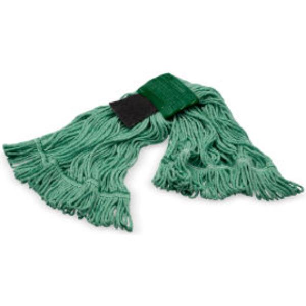 B3127973 Looped End Mop with Scrubber & Green Band, Green - Medium