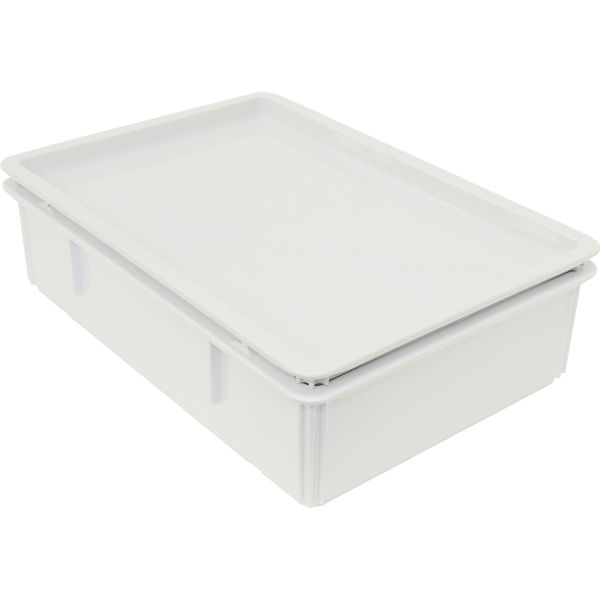 Picture of Quantum Storage Systems B3149374 Polypropylene Quantum All Purpose Utility Tub Stackable&#44; White - 26 x 18 x 6 in.