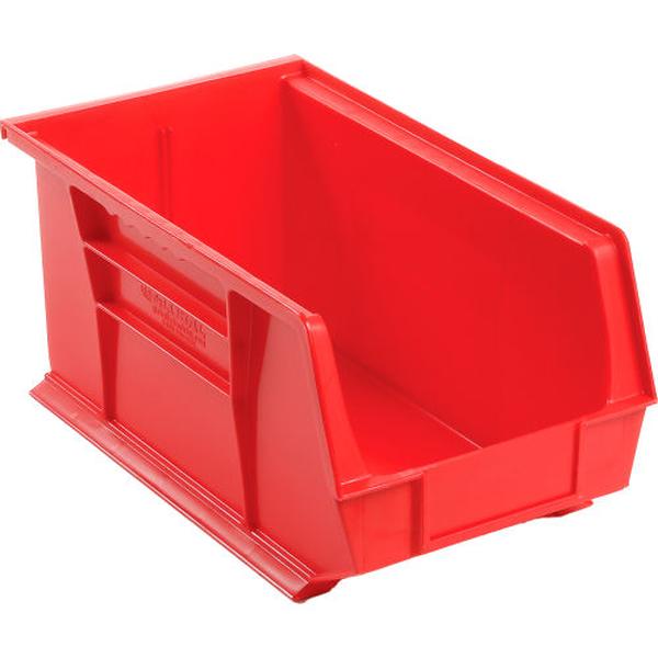 Global Industrial SB8147R Plastic Hang & Stack Bin, Red - 14.75 x 8.25 x 7 in.