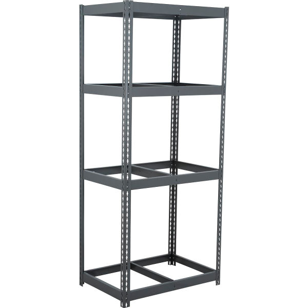 Global Industrial BD12367N4 36 x 12 x 72 in. 4 Shelf Heavy Duty No Deck Boltless Shelving Starter, Gray