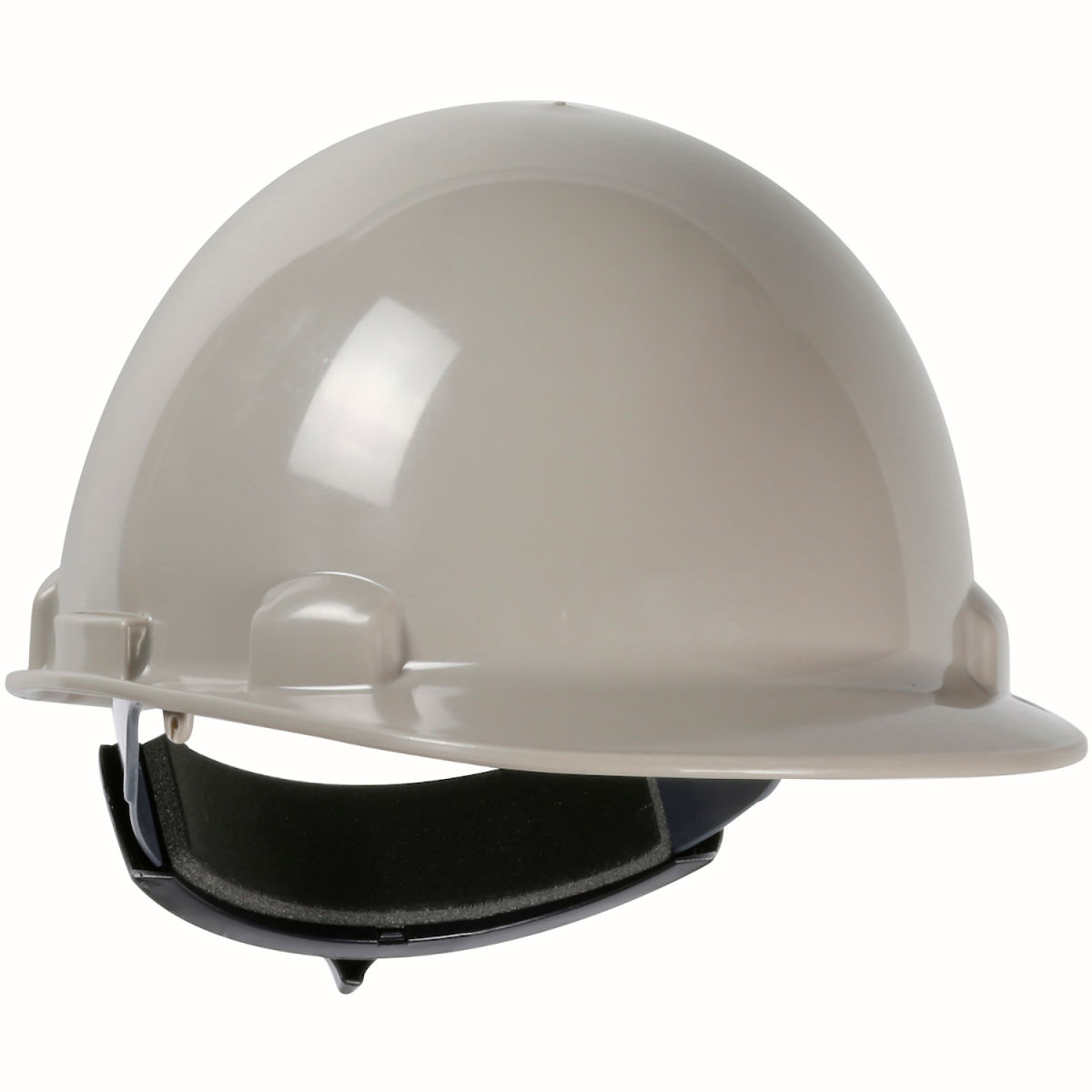 B3113425 Dynamic Dom Cap Style Dome HDPE Shell 4 Point Suspension Ratchet Adjustment Hard Hat, Gray