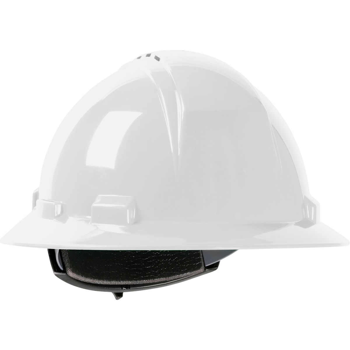B3113703 Kilimanjaro Full Brim HDPE Shell Vented 4 Point Suspension Ratchet Adjustment Hard Hat, White