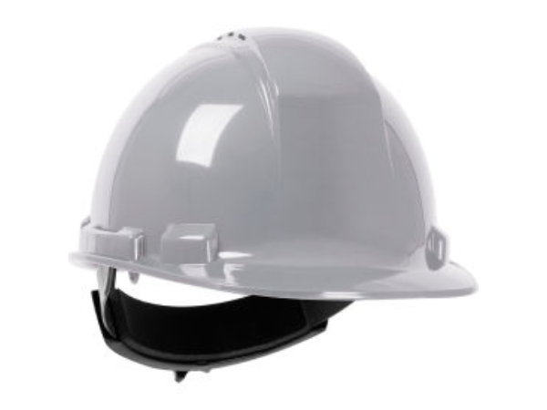 B3113718 Whistler HDPE Shell Vented 4-Point Textile Suspension Ratchet Adjustment Cap Style Hard Hat - Gray