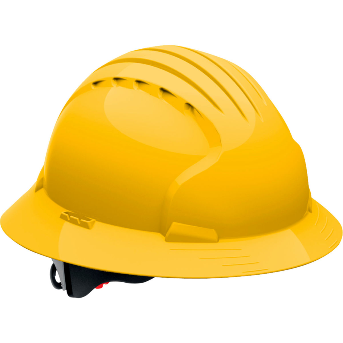 B3113458 Evolution Deluxe 6161 Full Brim HDPE Shell 6-Point Polyester Suspension Ratchet Adjustment Hard Hat, Yellow