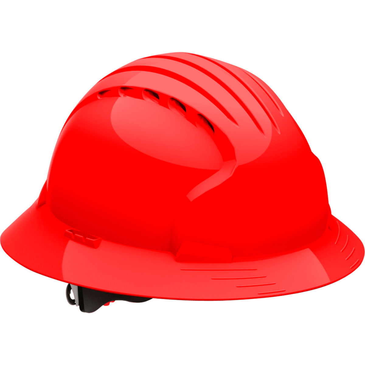 B3113679 Evolution Deluxe 6161 Full Brim HDPE Shell 6-Point Suspension Ratchet Adjustment Hard Hat, Red