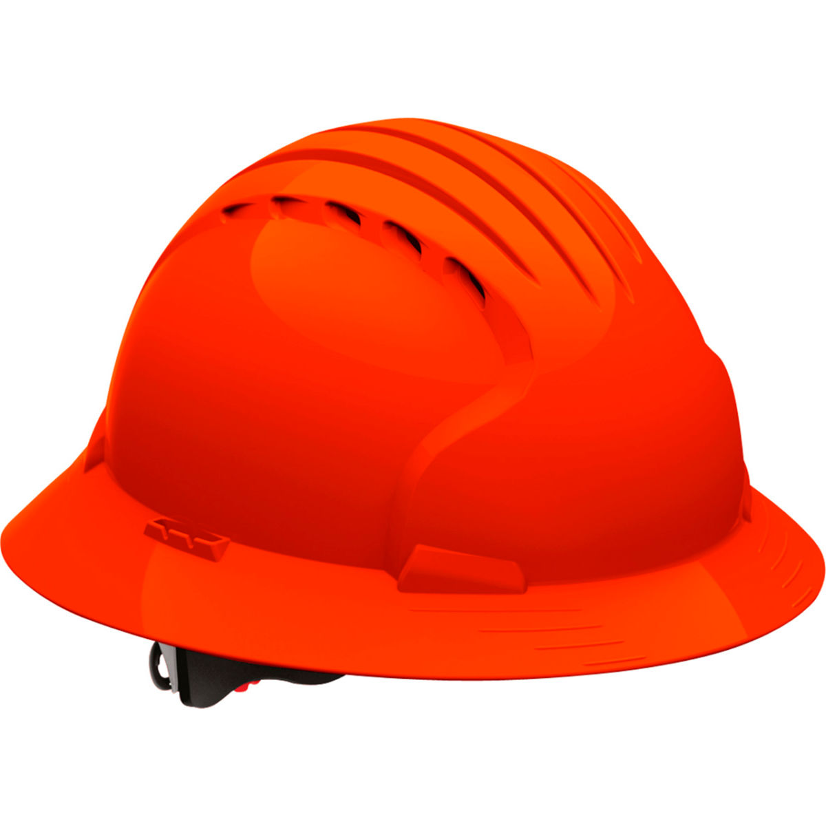 B3113690 Evolution Deluxe 6161 Full Brim HDPE Shell 6-Point Suspension Ratchet Adjustment Hard Hat, Neon Org