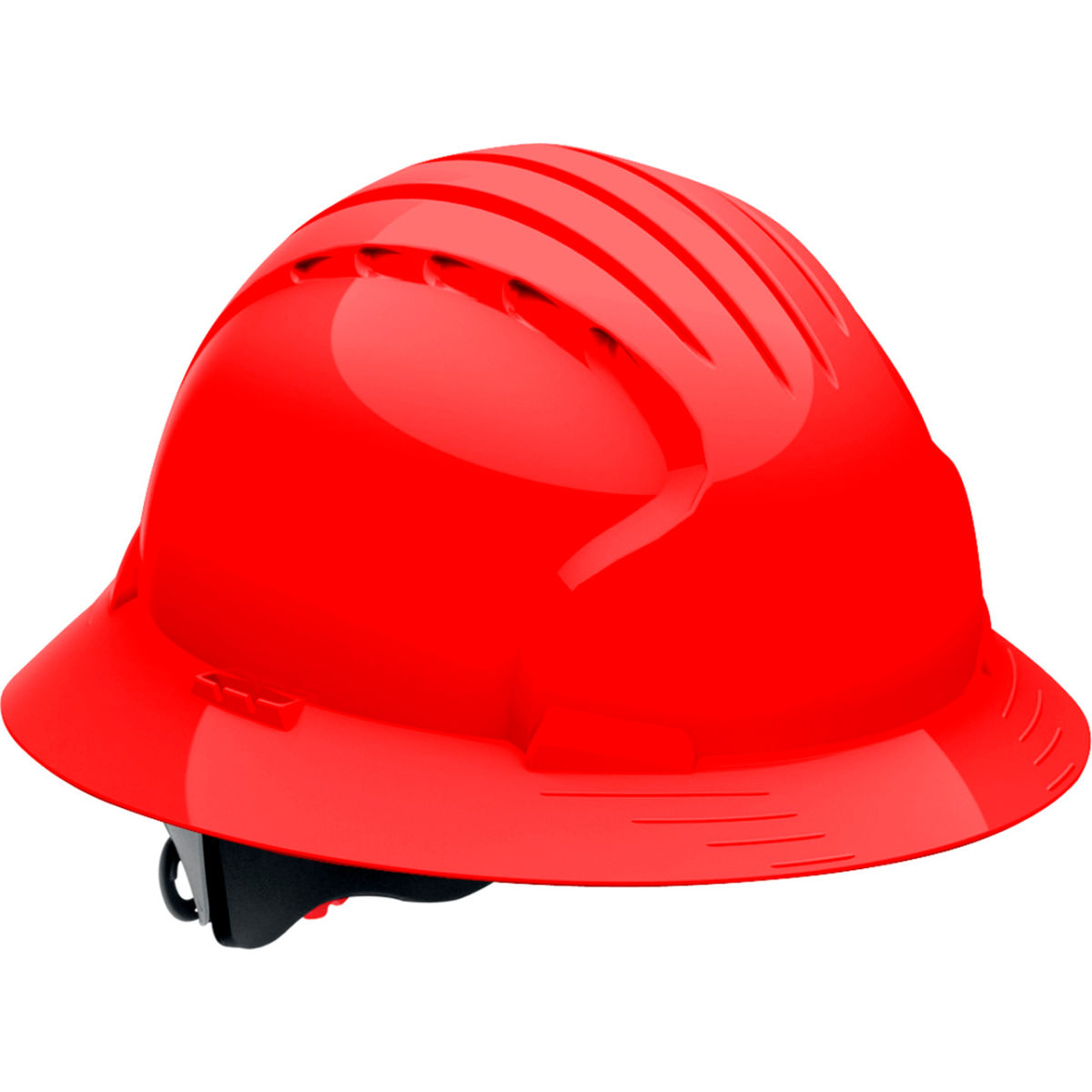 B3113549 Evolution Deluxe 6161 Full Brim HDPE Shell 6-Point Polyester Suspension Ratchet Adjustment Hard Hat, Red